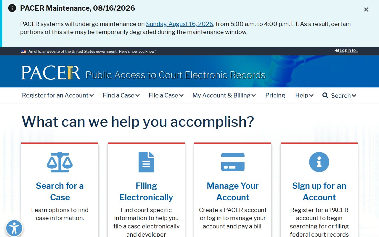 Phillips Price County federal criminal record lookup through PACER