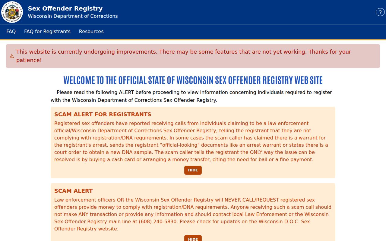 Price County sex offender lookup on the Wisconsin registry